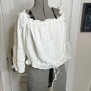 Lauren Conrad White Off-Shoulder Women's Top Large